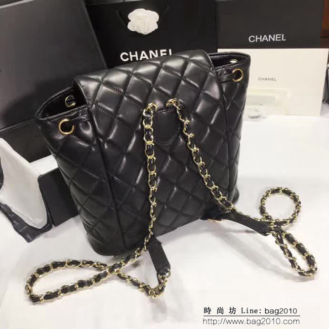 香奈兒CHANEL 2018爆款46523 頂級小羊皮水桶形雙肩背包 DSC1307